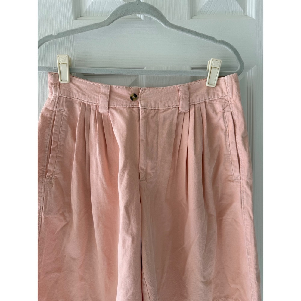 Free‎ People Sadie A Line Long Shorts Peach Blush Pleated Bermuda Size 8 NWT - Picture 3 of 9